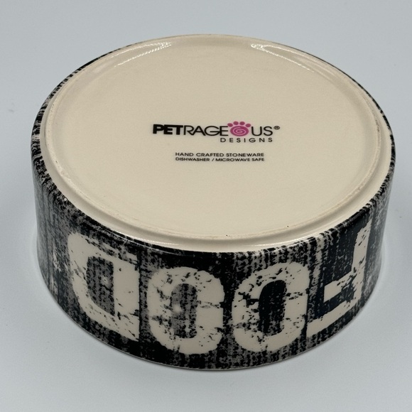 PetRageous Distressed Stoneware Dog Food Bowl with 2-Cup Capacity - Picture 4 of 5